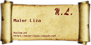 Maler Liza névjegykártya